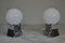 Metal and Glass Bedside Lamps, Italy, 1970s, Set of 2, Image 1