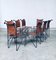 Mid-Century Mediterranean Wrought Iron and Leather Dining Chair Set, Spain, 1960s, Set of 8 24
