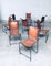 Mid-Century Mediterranean Wrought Iron and Leather Dining Chair Set, Spain, 1960s, Set of 8, Image 10