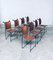 Mid-Century Mediterranean Wrought Iron and Leather Dining Chair Set, Spain, 1960s, Set of 8, Image 27