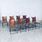 Mid-Century Mediterranean Wrought Iron and Leather Dining Chair Set, Spain, 1960s, Set of 8 34