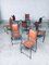 Mid-Century Mediterranean Wrought Iron and Leather Dining Chair Set, Spain, 1960s, Set of 8 9