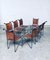 Mid-Century Mediterranean Wrought Iron and Leather Dining Chair Set, Spain, 1960s, Set of 8 17