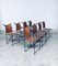 Sedie da pranzo Mid-Century in ferro battuto e pelle, Spagna, anni '60, set di 8, Immagine 25