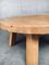 Brutalist Oak Round Coffee Table, 1960s 4