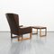 Leather & Rosewood Wing Chair with Stool by Rudolf Glatzel for Kill International, 1960s 16