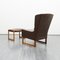 Leather & Rosewood Wing Chair with Stool by Rudolf Glatzel for Kill International, 1960s 13