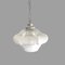 Mid-Century Portuguese Frosted Glass Handblown Hanging Lamp, 1960s 1