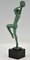 Sculpture de Nu Art Déco avec Tambourin par Raymonde Guerbe pour Max Le Verrier 4
