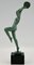 Sculpture de Nu Art Déco avec Tambourin par Raymonde Guerbe pour Max Le Verrier 3