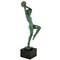 Art Deco Akt Skulptur mit Tamburin von Raymonde Guerbe für Max Le Verrier 1