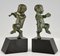 Art Deco Bronze Faun Bookends by Claude for Marcel Guillemard, Set of 2 4