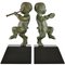 Art Deco Bronze Faun Bookends by Claude for Marcel Guillemard, Set of 2 1