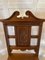 Antique Carved Walnut Hall Chairs, Set of 2, Image 9