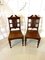 Antique Carved Walnut Hall Chairs, Set of 2 1