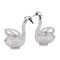 20th Century Continental Silver Plated & Glass Swan Shaped Claret Jugs, 1960s, Set of 2 1