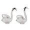 20th Century Continental Silver Plated & Glass Swan Shaped Claret Jugs, 1960s, Set of 2 2