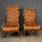 Rocking Chairs en Cuir, Royaume-Uni, 1950s, Set de 2 2