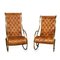 Rocking Chairs en Cuir, Royaume-Uni, 1950s, Set de 2 1