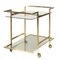 20th Century Two Tier Brass & Smoked Glass Drinks Trolley, 1970s 1