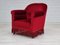 Danish Red-Cherry Velour Armchair, 1950s, Image 2