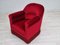 Danish Red-Cherry Velour Armchair, 1950s 14