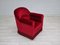 Danish Red-Cherry Velour Armchair, 1950s, Image 18