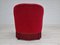 Danish Red-Cherry Velour Armchair, 1950s 9