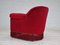 Danish Red-Cherry Velour Armchair, 1950s, Image 7