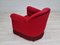 Danish Red-Cherry Velour Armchair, 1950s 6