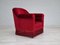 Danish Red-Cherry Velour Armchair, 1950s, Image 17