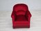 Danish Red-Cherry Velour Armchair, 1950s 16