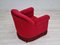 Fauteuil en Velours Rouge Cerise, Danemark, 1950s 10