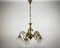 Vintage Frosted Glass and Gilt Brass Chandelier 1