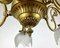 Lampadario vintage in vetro satinato e ottone dorato, Immagine 7