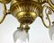 Vintage Frosted Glass and Gilt Brass Chandelier, Image 7