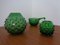 Italian Green Bubble Glass Vases & Bowl by Empoli, Set of 3, 1960s, Image 1