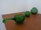 Italian Green Bubble Glass Vases & Bowl by Empoli, Set of 3, 1960s 2