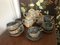 Art Nouveau Blue Running Glaze Tea Service, Set of 9 3