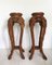 Brown Hand Carved Plant Pedestals, Set of 2 2