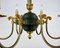 Vintage Empire Style Gilt Brass Chandelier in Green 4