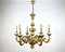 Large Antique Carved Giltwood Chandelier, Italy, 1930s 1