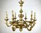 Large Antique Carved Giltwood Chandelier, Italy, 1930s, Image 2