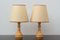 Elm Wood and Paper Bedside Lamps, 1970s, Set of 2 1