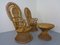 French Peacock Chairs & Table, 1960s, Set of 3, Image 2
