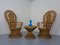 French Peacock Chairs & Table, 1960s, Set of 3 4