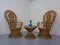 French Peacock Chairs & Table, 1960s, Set of 3, Image 4