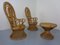French Peacock Chairs & Table, 1960s, Set of 3, Image 6