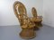 French Peacock Chairs & Table, 1960s, Set of 3, Image 7