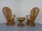 French Peacock Chairs & Table, 1960s, Set of 3 5